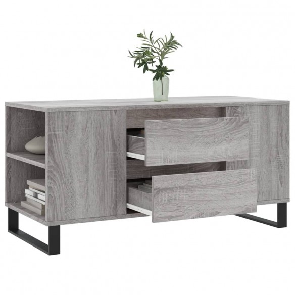 Table basse sonoma gris 102x44,5x50 cm bois d'ingénierie