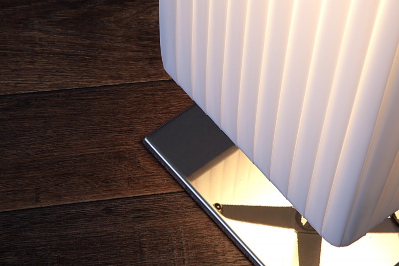 Lampadaire rectangulaire 160cm en tissu de latex plissé blanc