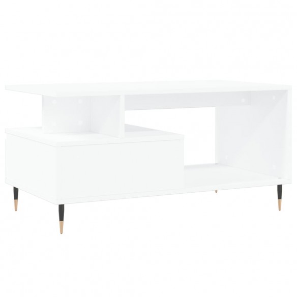 Table basse Blanc 90x49x45 cm Bois d'ingénierie