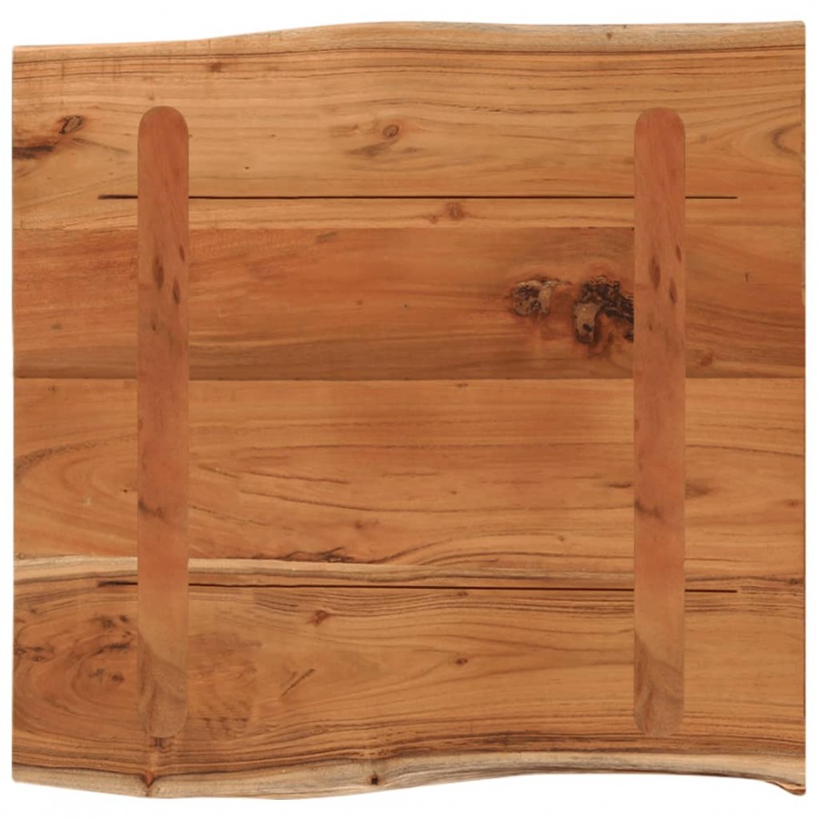 Table d'appoint 40x40x2,5cm bois massif acacia bordure assortie