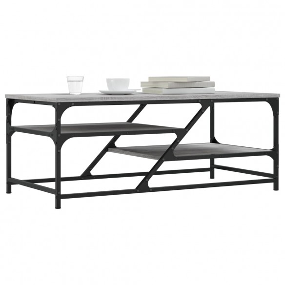 Table basse sonoma gris 100x49x40 cm bois d'ingénierie