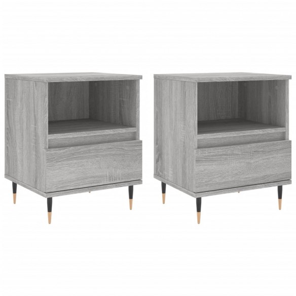 Tables de chevet 2 pcs sonoma gris 40x35x50 cm bois ingénierie