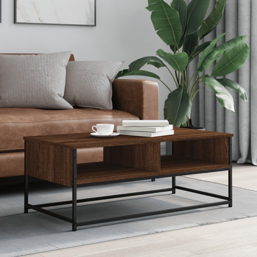 Table basse chêne marron 100x51x40 cm bois d'ingénierie