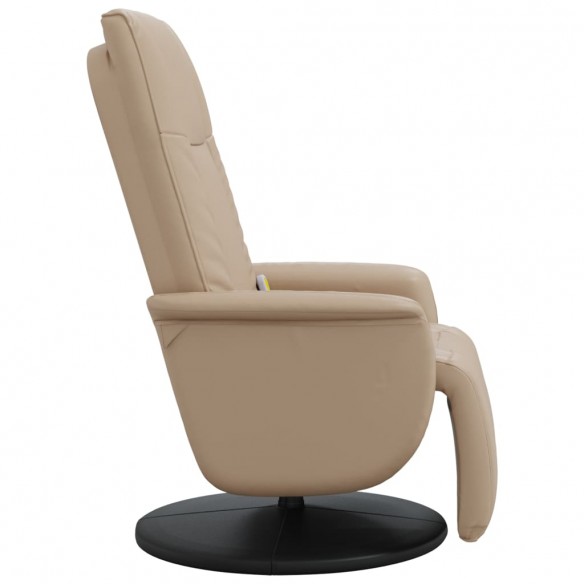 Fauteuil inclinable de massage repose-pieds cappuccino