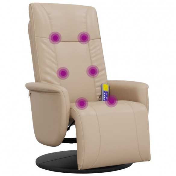 Fauteuil inclinable de massage repose-pieds cappuccino