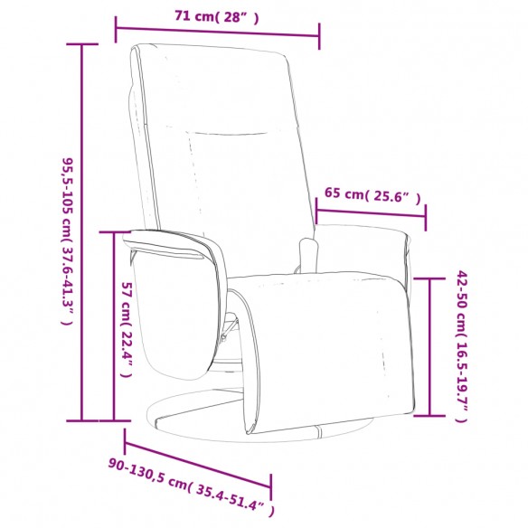 Fauteuil inclinable de massage repose-pieds cappuccino