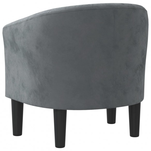 Fauteuil cabriolet gris foncé velours