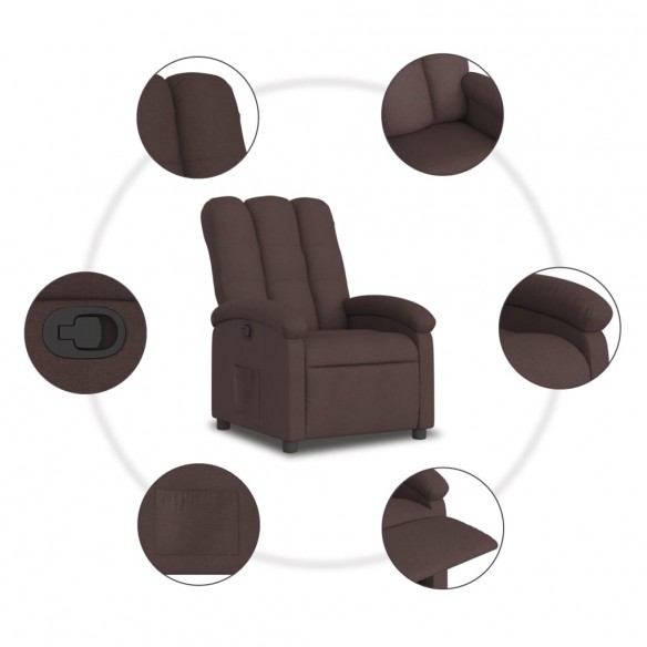 Fauteuil inclinable Marron foncé Tissu