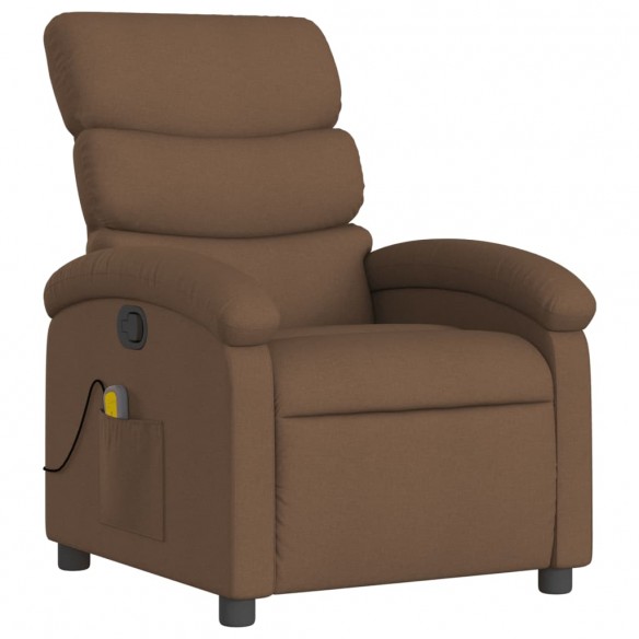 Fauteuil de massage inclinable Marron Tissu