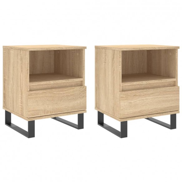 Tables de chevet 2 pcs chêne sonoma 40x35x50 cm bois ingénierie