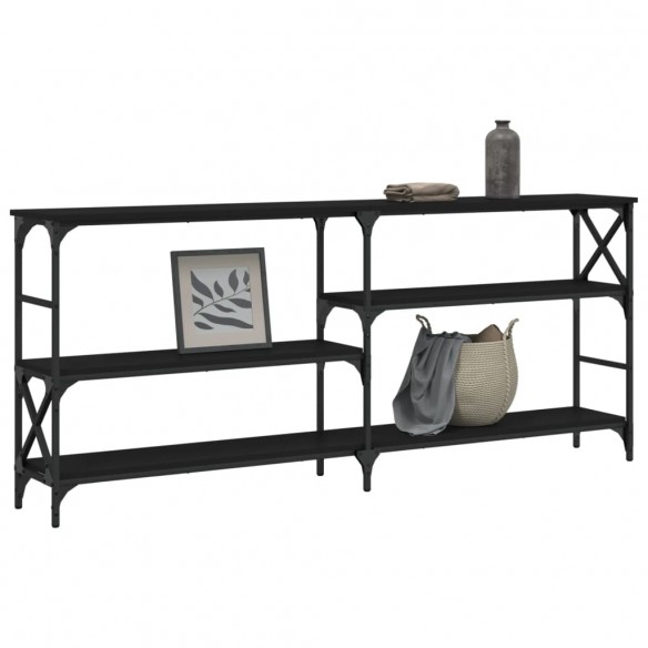 Table console noir 180x29x76,5 cm bois d'ingénierie
