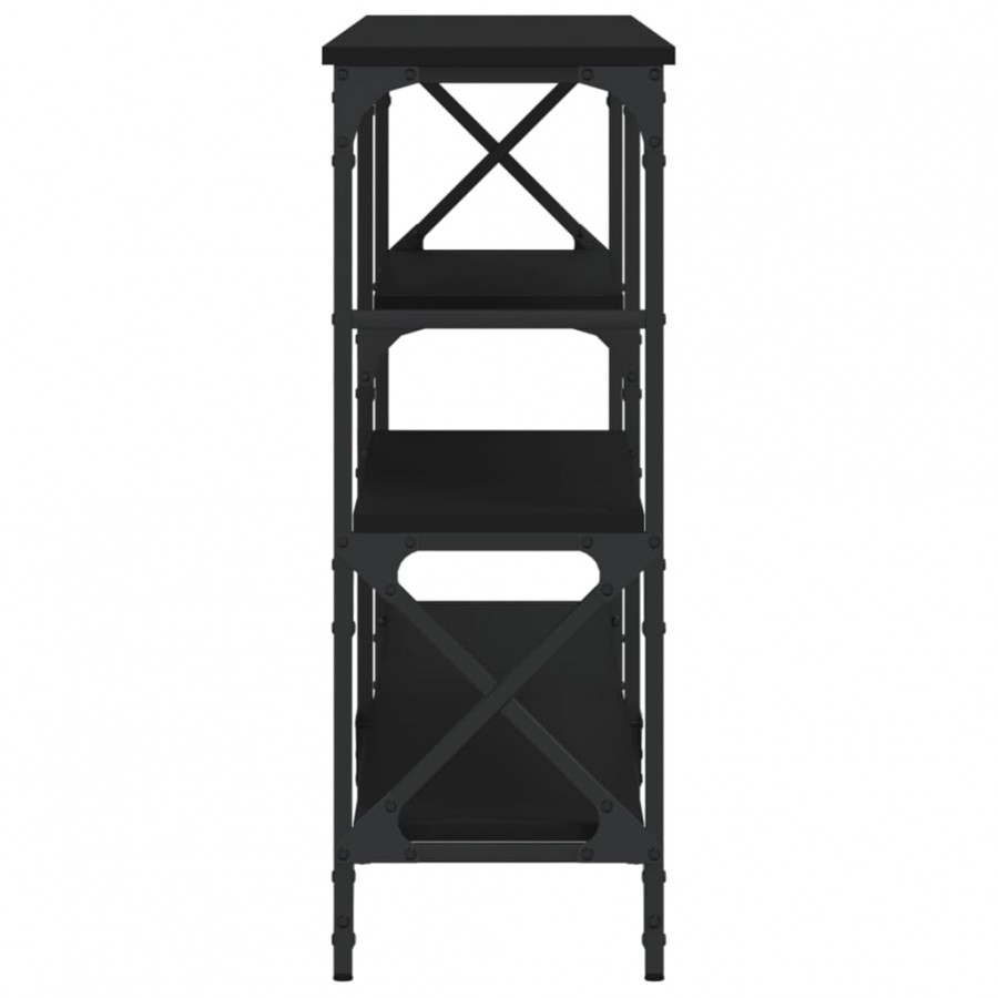 Table console noir 180x29x76,5 cm bois d'ingénierie