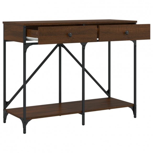 Table console chêne marron 100x39x78,5 cm bois d'ingénierie