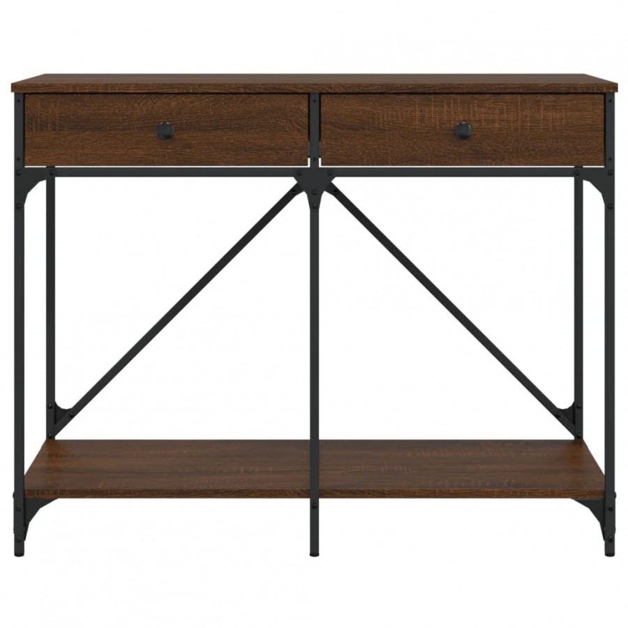 Table console chêne marron 100x39x78,5 cm bois d'ingénierie