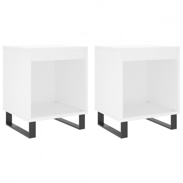 Tables de chevet 2 pcs blanc 40x35x50 cm bois d’ingénierie