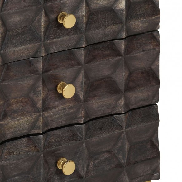 Table de chevet Noir 40x30x50 cm Bois de manguier massif