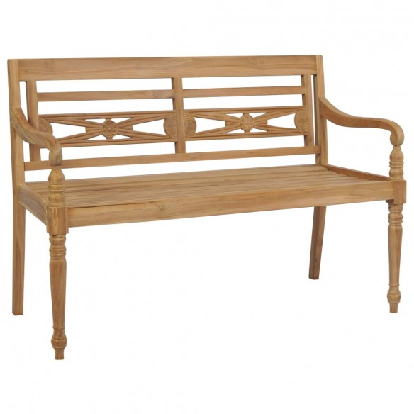 Banc Batavia avec coussin bleu 150 cm Bois de teck massif