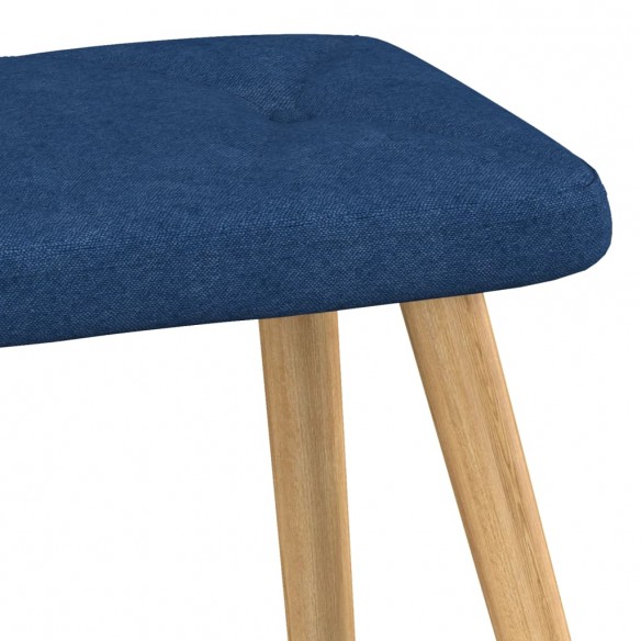 Chaise de relaxation avec tabouret Bleu Tissu