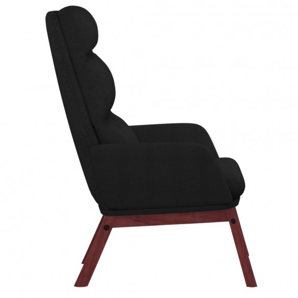 Chaise de relaxation Noir Tissu