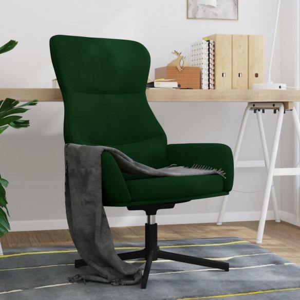 Chaise de relaxation Vert foncé Velours