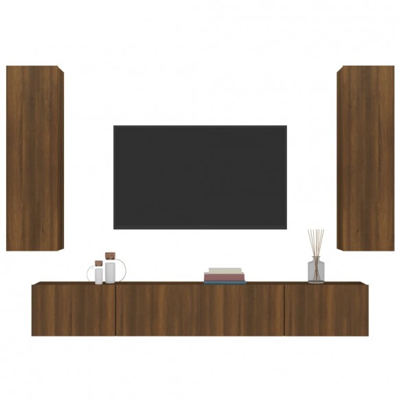 Ensemble de meubles TV 4 pcs Chêne marron Bois d'ingénierie