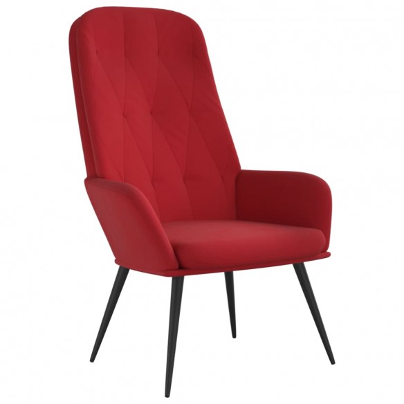 Chaise de relaxation Rouge bordeaux Velours