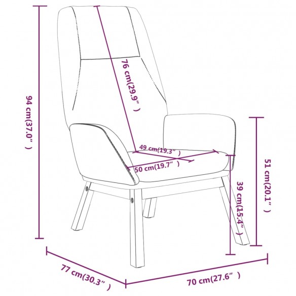 Chaise de relaxation Bleu Tissu