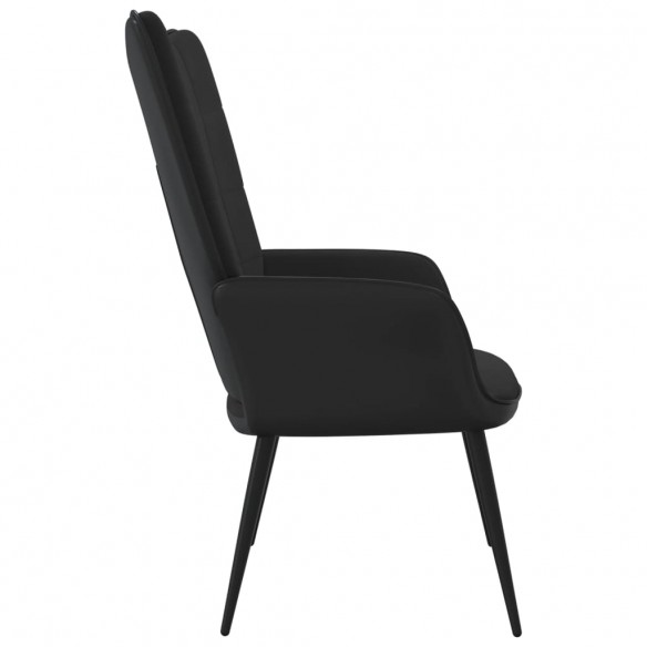 Chaise de relaxation Noir Velours et PVC