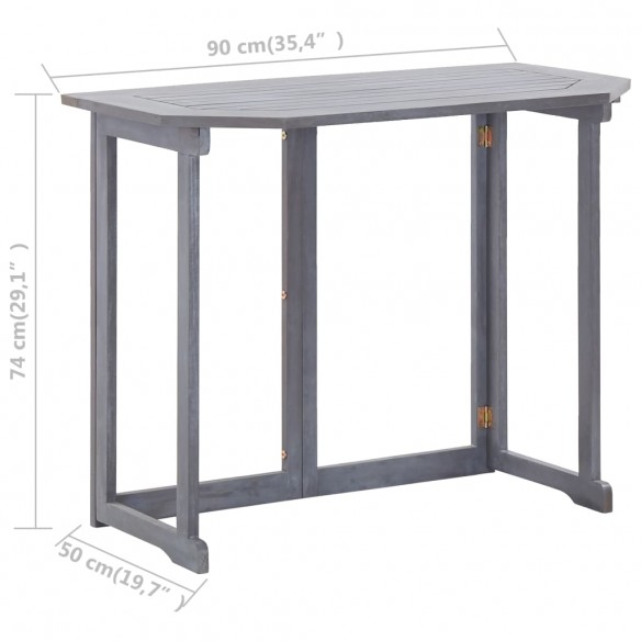 Table pliable de balcon 90x50x74 cm Bois d'acacia massif