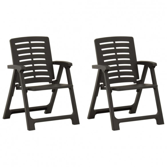 Chaises de jardin 2 pcs Plastique Anthracite