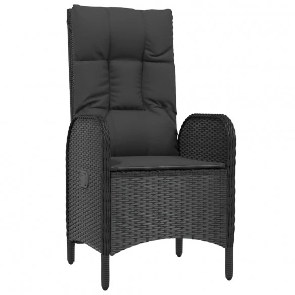 Chaises d'extérieur 2 pcs Résine tressée Noir