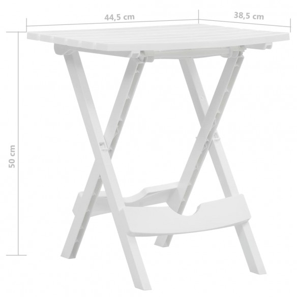 Table pliable de jardin 45,5x38,5x50 cm Blanc
