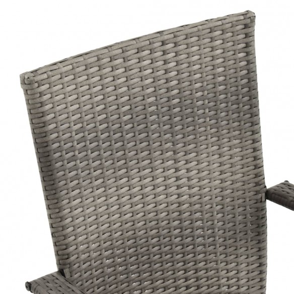 Chaises empilables d'extérieur 4 pcs Gris Résine tressée