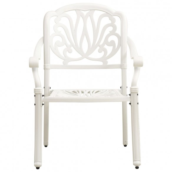 Chaises de jardin 2 pcs Aluminium coulé Blanc