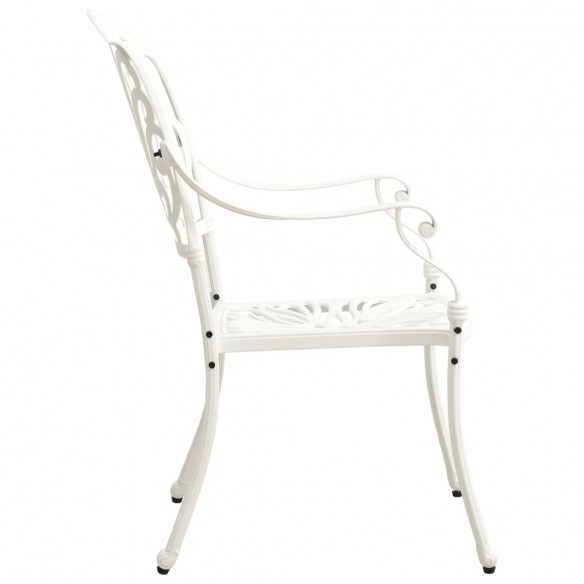 Chaises de jardin 2 pcs Aluminium coulé Blanc