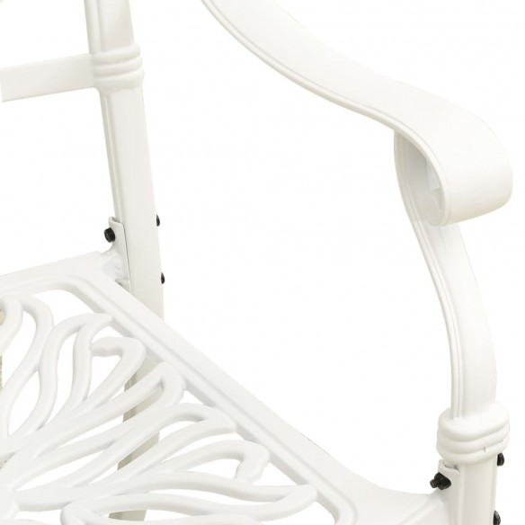 Chaises de jardin 2 pcs Aluminium coulé Blanc