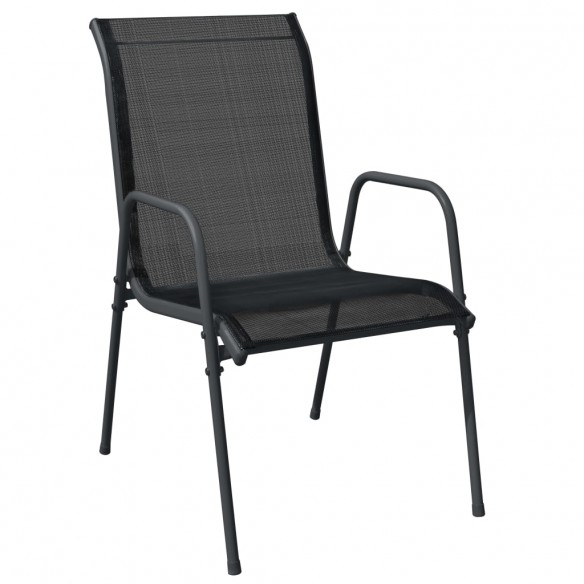 Chaises de jardin 4 pcs Acier et textilène Noir