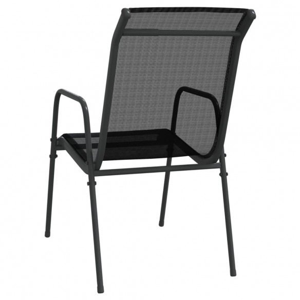 Chaises de jardin 4 pcs Acier et textilène Noir