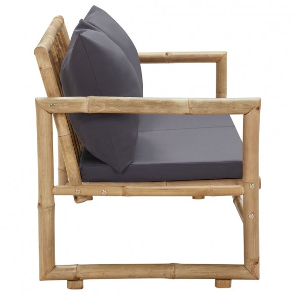 Banc de jardin avec coussins 115 cm Bambou