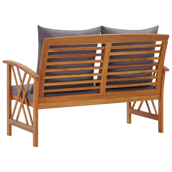 Banc de jardin avec coussins 119 cm Bois solide d'acacia