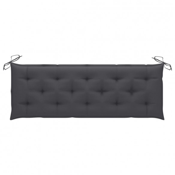 Banc de jardin empilable et coussin 159 cm Bois de teck massif