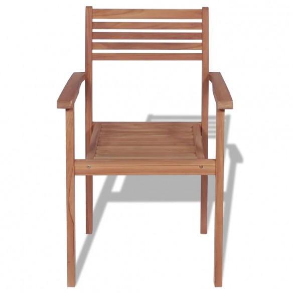 Chaises empilables de jardin 4 pcs Bois de teck solide