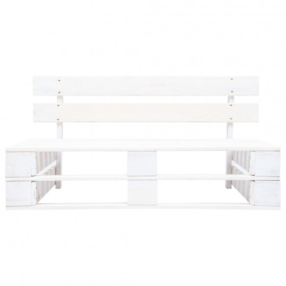 Banc palette de jardin bois gris blanc