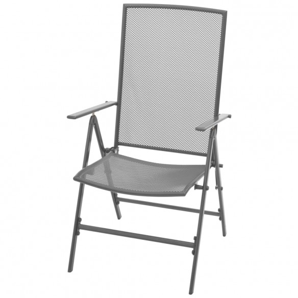 Chaises empilables de jardin 2 pcs Acier Gris