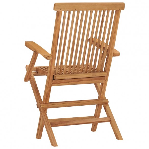 Chaises de jardin pliables 3 pcs Bois de teck massif