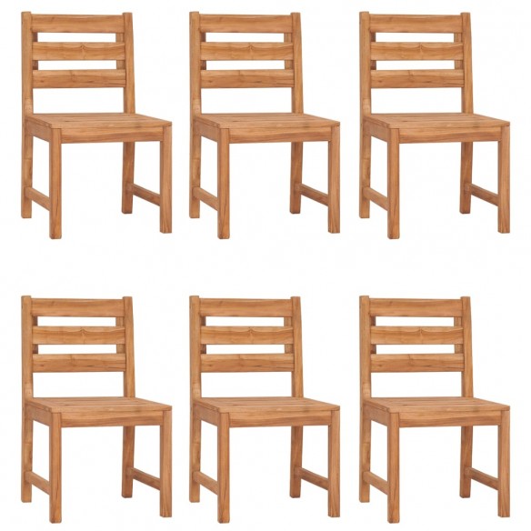 Chaises de jardin 6 pcs Bois de teck solide