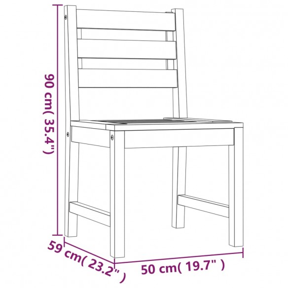 Chaises de jardin 6 pcs Bois de teck solide