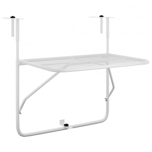 Table de balcon Blanc 60x40 cm Acier