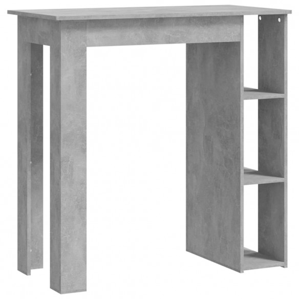 Table de bar avec étagère Gris béton 102x50x103,5 cm Aggloméré