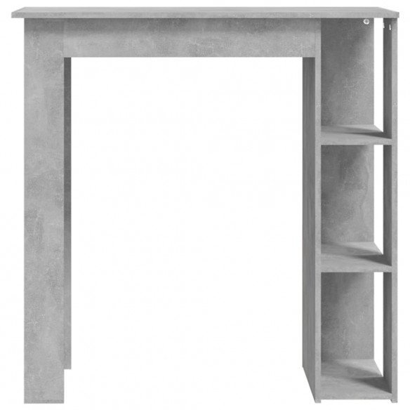 Table de bar avec étagère Gris béton 102x50x103,5 cm Aggloméré